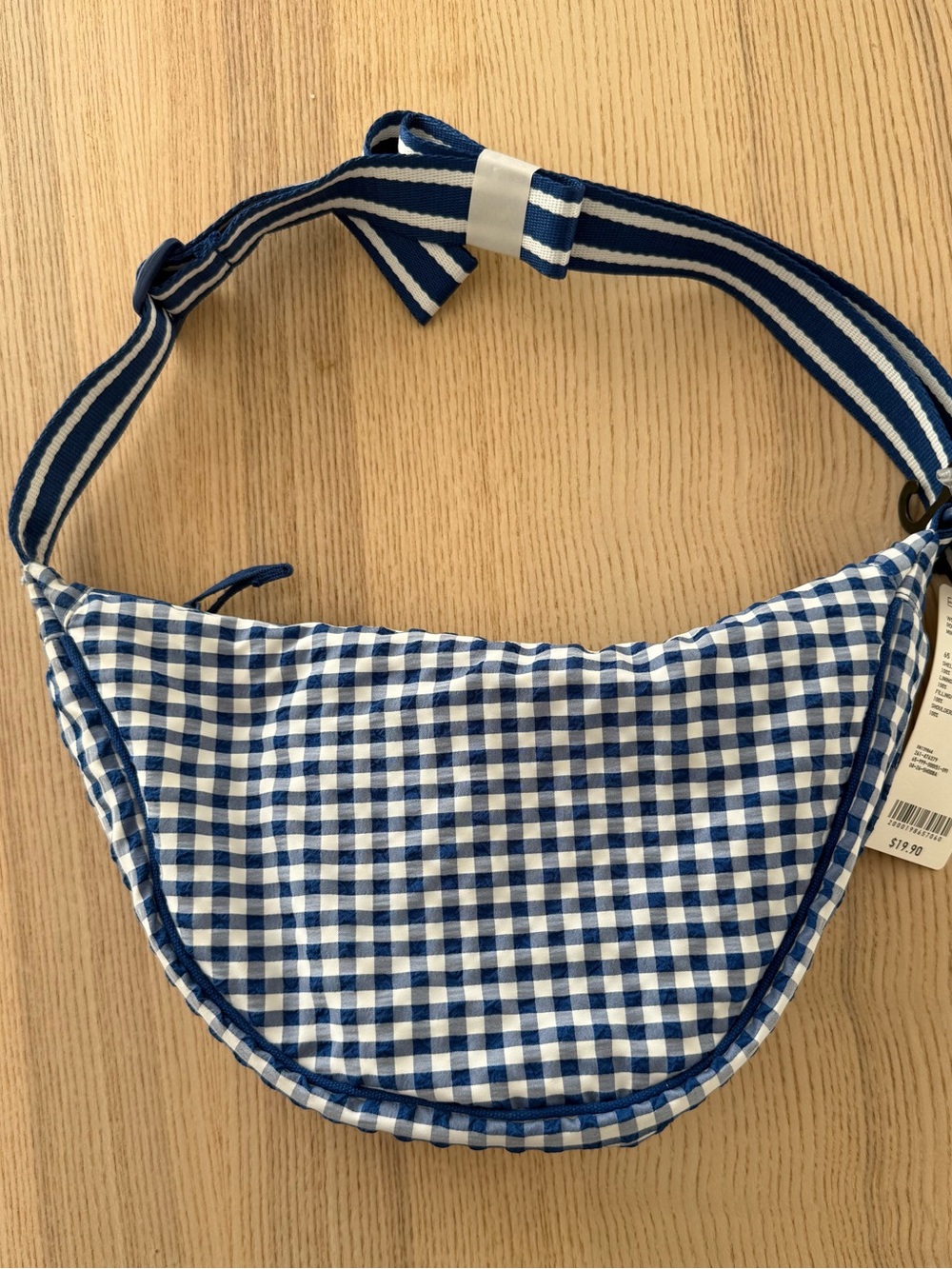 Uniqlo - Blue Gingham Round Shoulder Bag